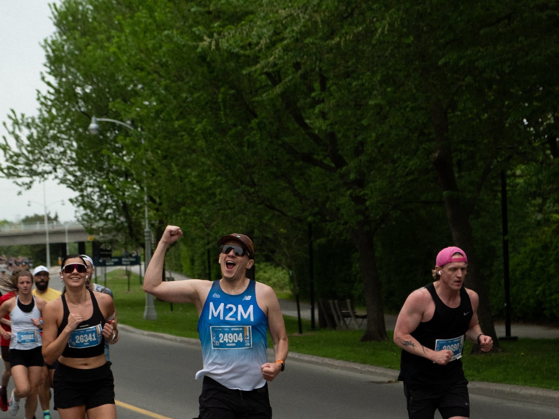 Runners on an Ottawa road during race weekend.